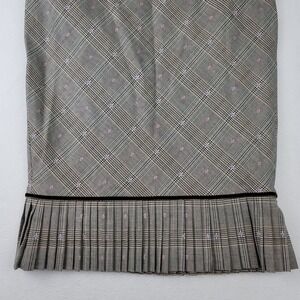 Intuitions Womens Vintage Plaid Pleated Hem Midi Skirt Brown Pink Size 4